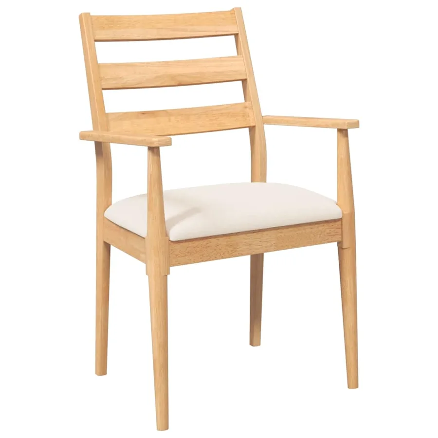 Chaises de salle à manger avec coussins (2 pcs) bois massif caoutchouc - 4