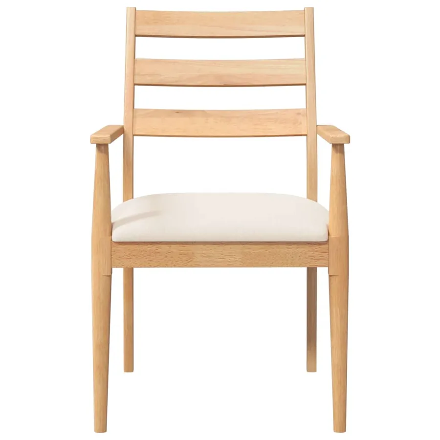 Chaises de salle à manger avec coussins (2 pcs) bois massif caoutchouc - 5