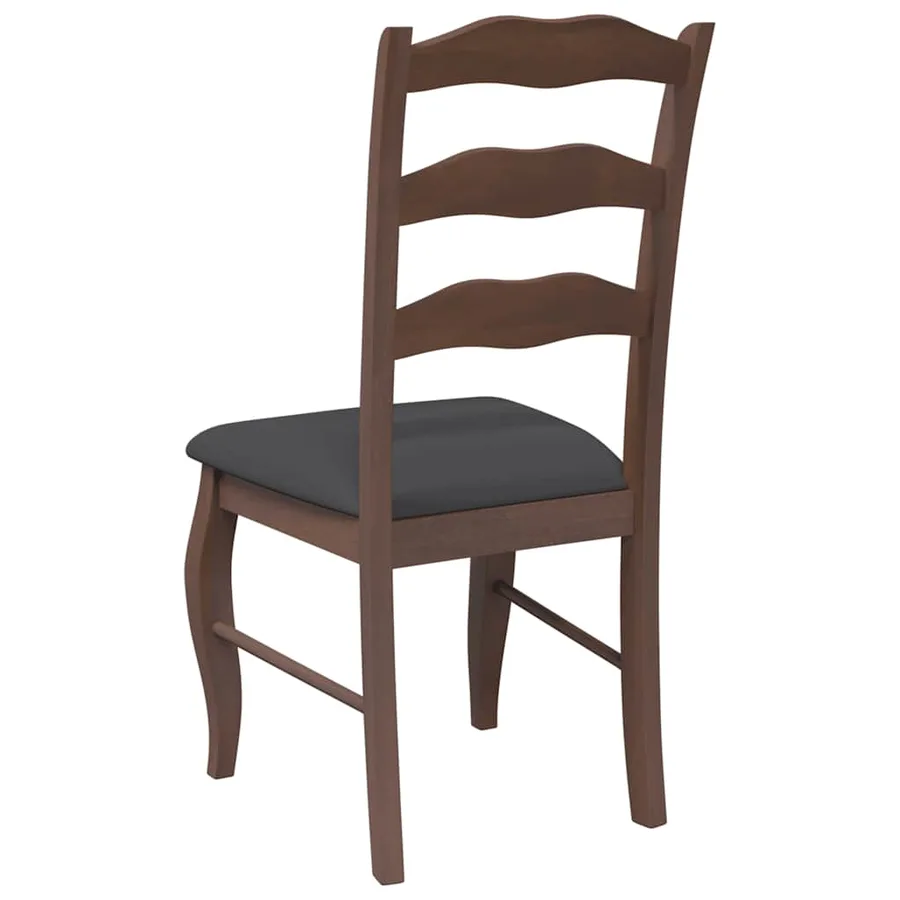 Chaises de salle à manger avec coussins (2 pcs) bois massif marron caoutchouc - 7