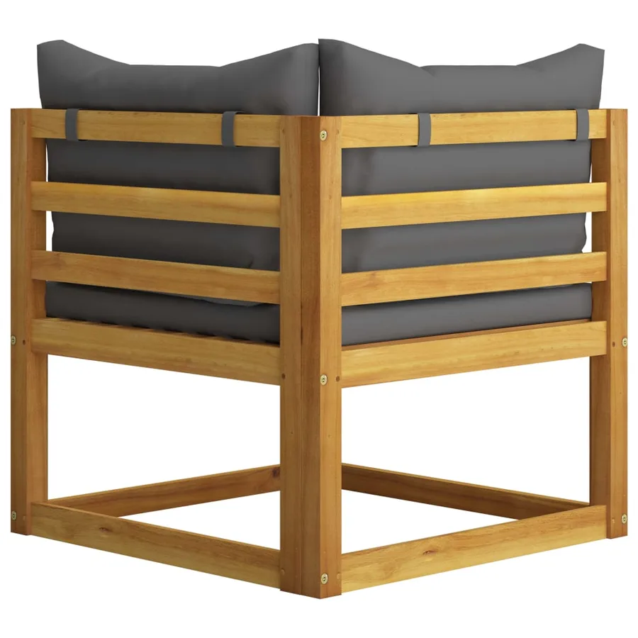 Canapé de jardin à 3 places avec coussin Bois d'acacia massif - 7