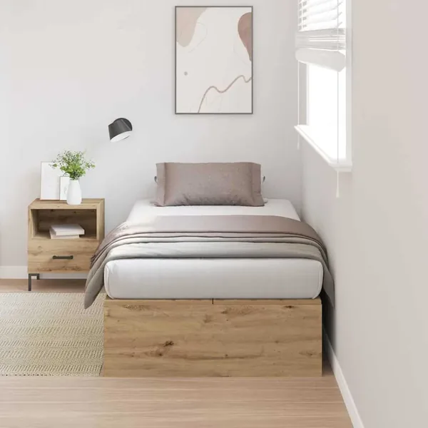 Cadre de lit avec rangement Chêne artisanal 100 x 200 cm