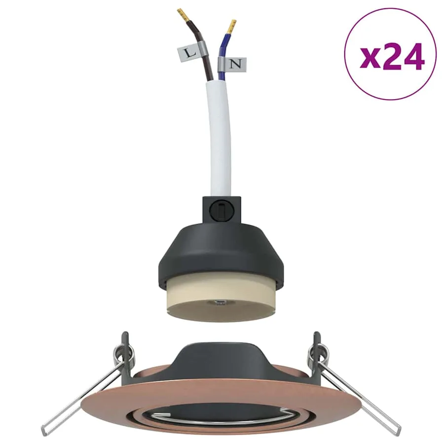 Projecteur 24 pcs Cuivre 9 x 9 x 2,5 cm Métal - 4