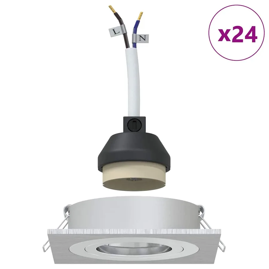 Projecteur 24 pcs Argenté 9 x 9 x 2 cm Aluminium - 4
