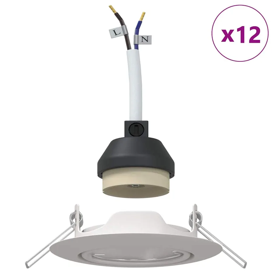 Projecteur 12 pcs Blanc 9 x 9 x 2,5 cm Métal - 4