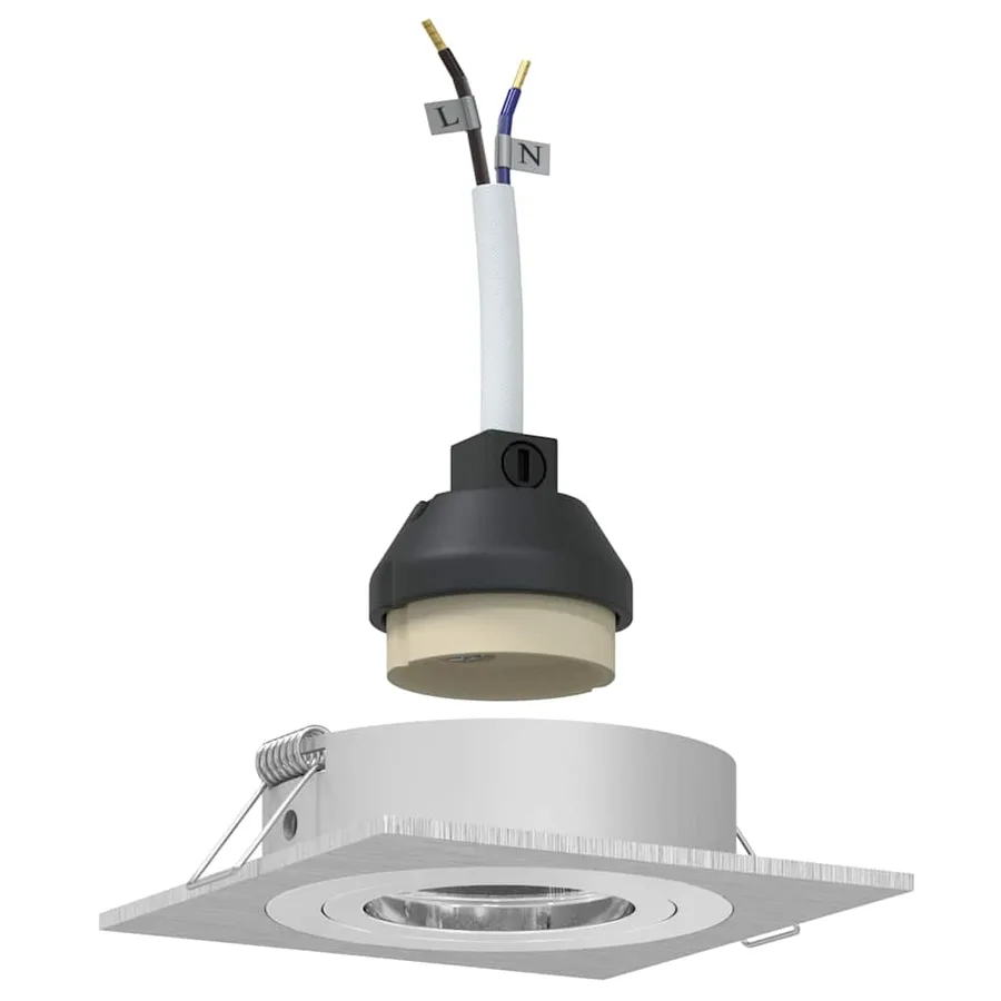 Projecteur 6 pcs Argenté 9 x 9 x 2 cm Aluminium - 2