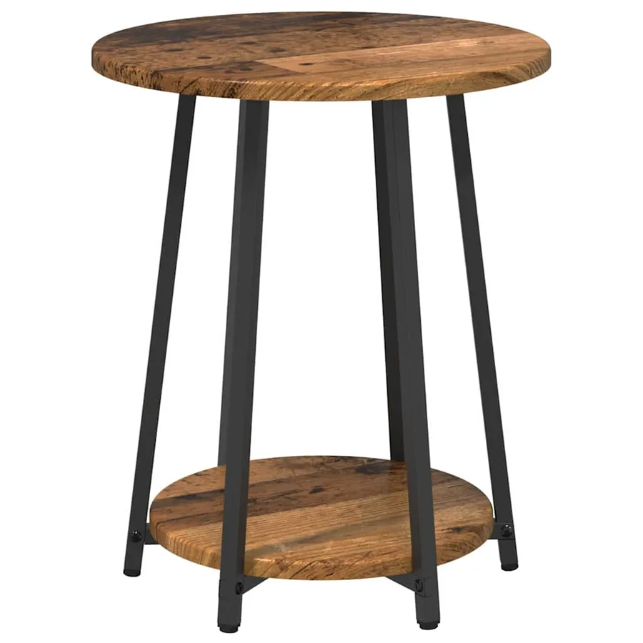 Ensemble de tables d'appoint 2 pcs Bois ancien et noir - 6