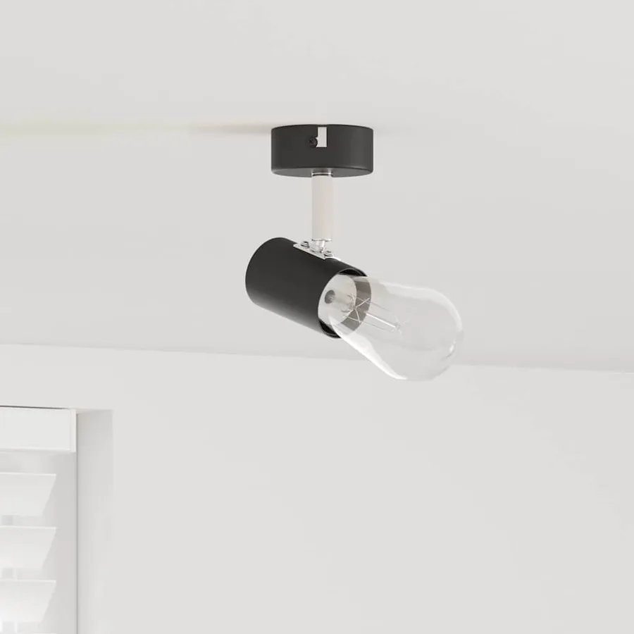Spot de plafond Noir 6,5 x 6 x 11,5 cm Métal