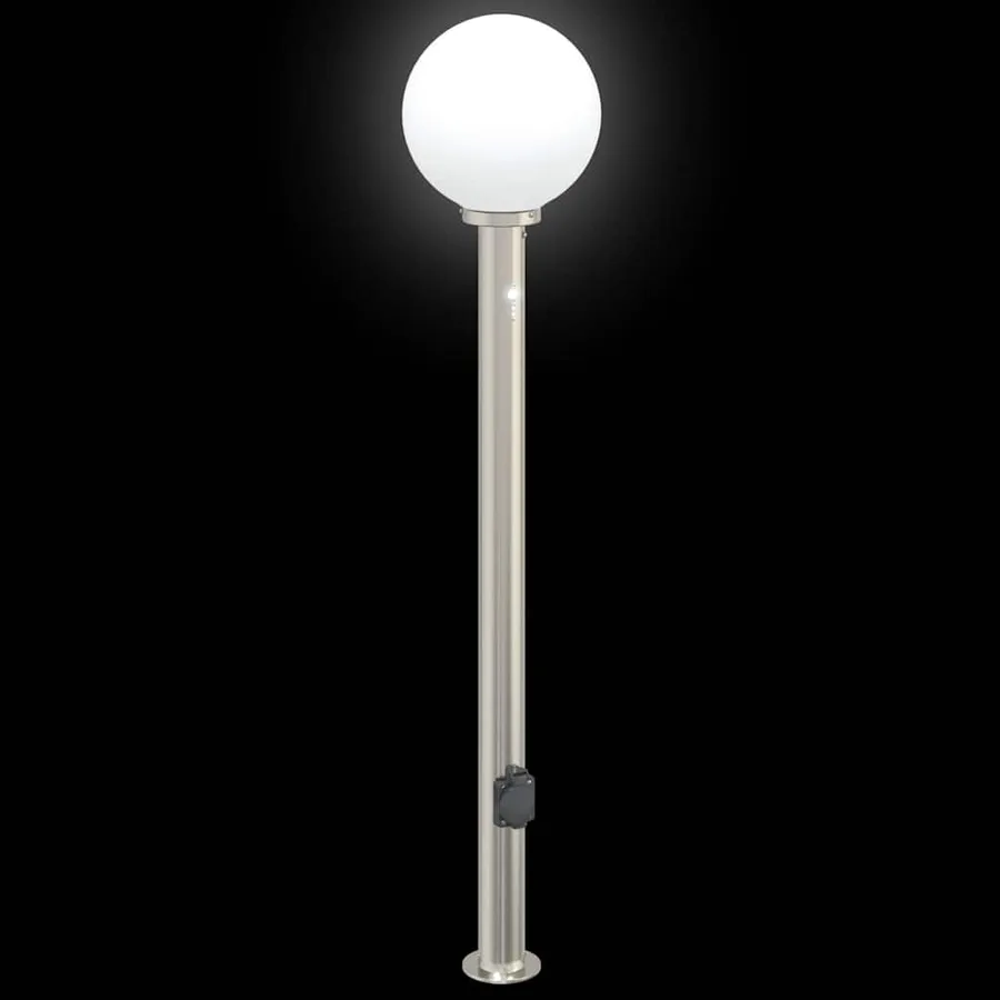 Borne lumineuse avec détecteur et prise 120 cm acier inoxydable IP44 - 6