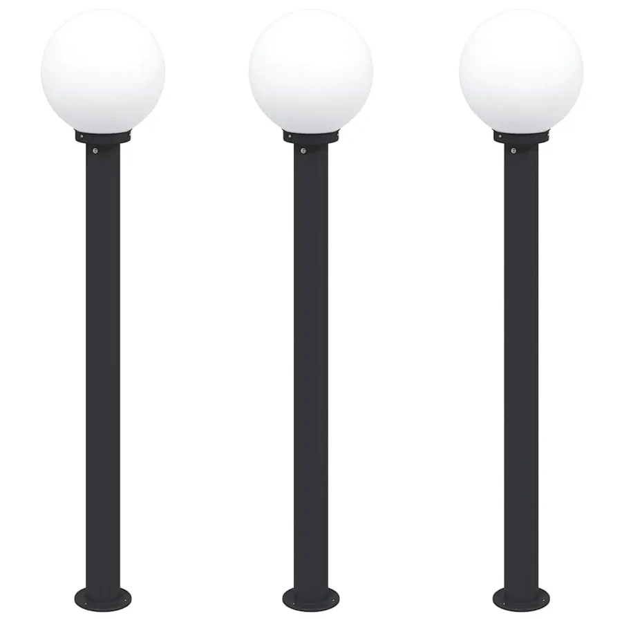 Borne lumineuse lot de 3 120 cm noire IP44 - 2