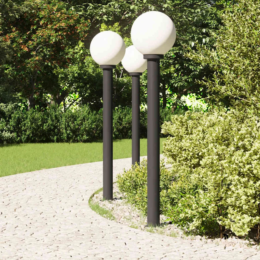 Borne lumineuse lot de 3 120 cm noire IP44 - 3