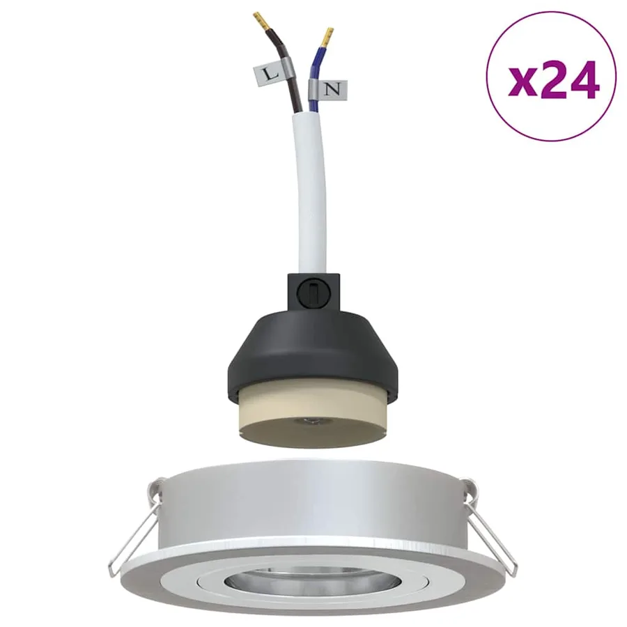 Projecteur 24 pcs Argenté 9 x 9 x 2 cm Aluminium - 4