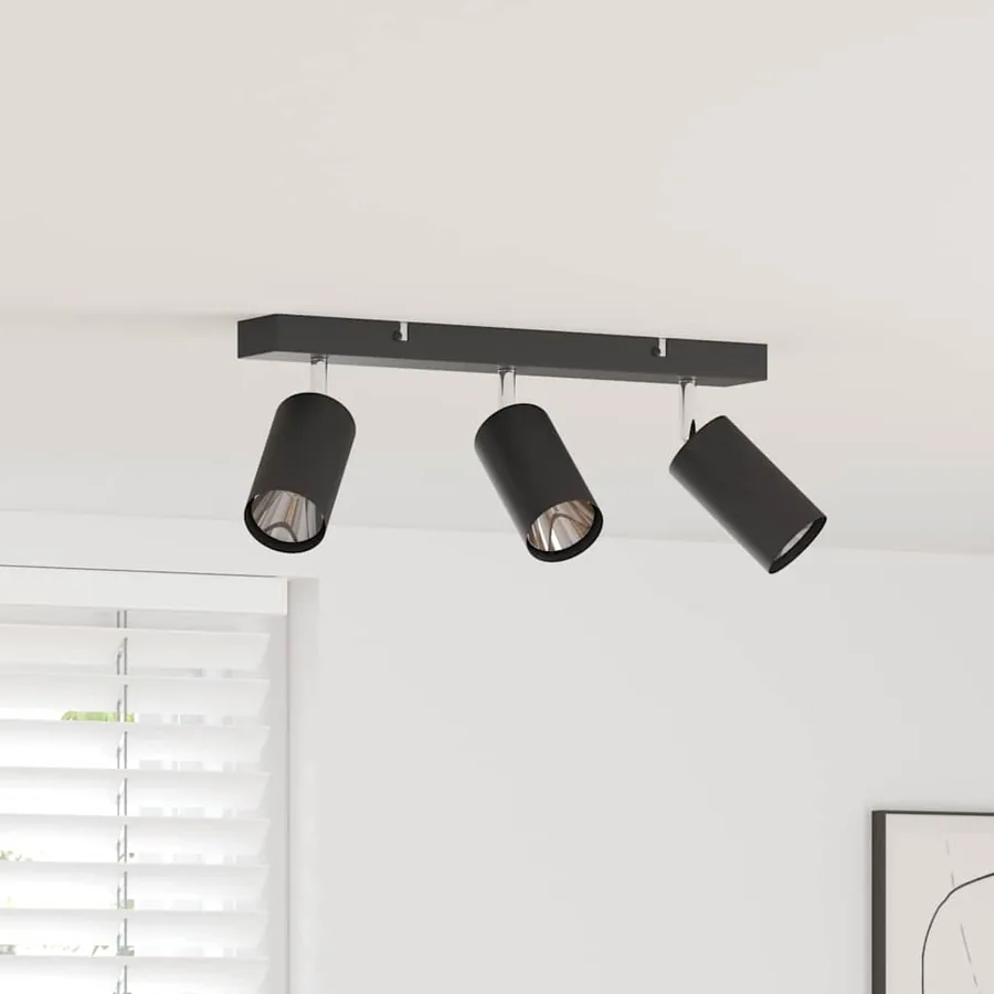 Spot de plafond avec des projecteurs Noir 38 x 6 x 16 cm Métal