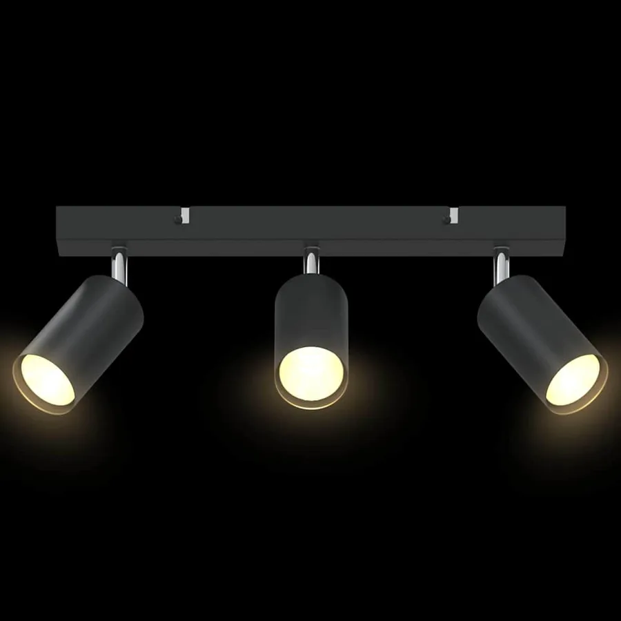 Spot de plafond avec des projecteurs Noir 38 x 6 x 16 cm Métal - 12