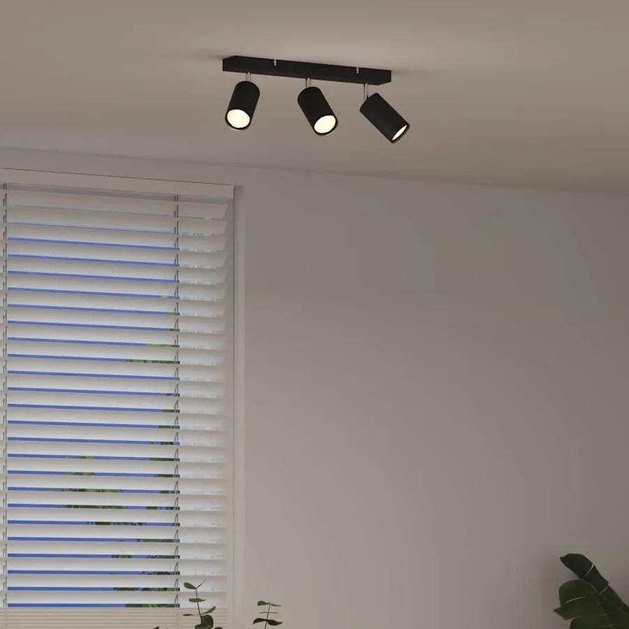Spot de plafond avec des projecteurs Noir 38 x 6 x 16 cm Métal - 4
