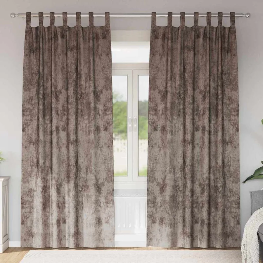 Rideaux en velours 2 pcs Cappuccino 245 x 140 cm Velours