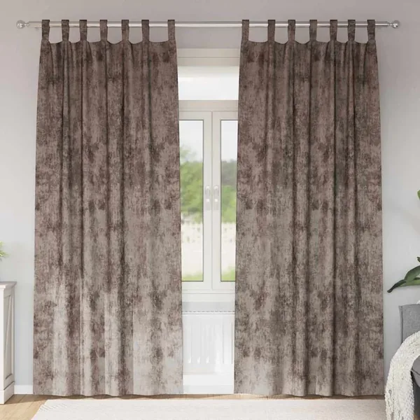 Rideaux en velours 2 pcs Cappuccino 245 x 140 cm Velours