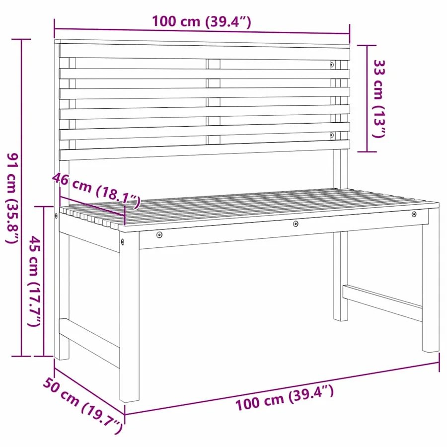 Ensemble bistro de jardin 3 pcs Marron Bois d'Acacia Massif - 14