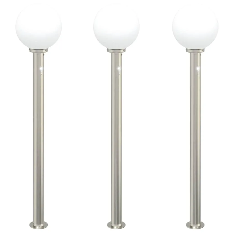 Bornes lumineuses avec détecteur lot de 3 120 cm acier inoxydable IP44 - 2