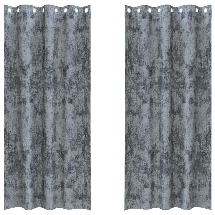 Rideaux en velours 2 pcs Gris Argenté 225 x 140 cm Velours - 2