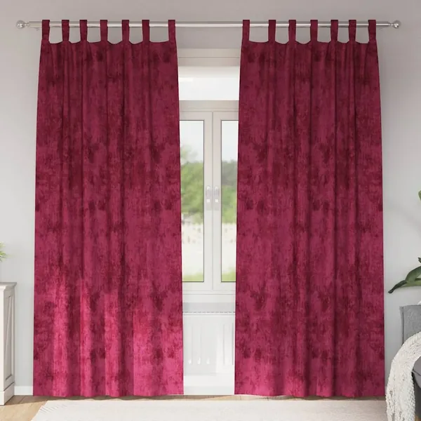 Rideaux en velours 2 pcs Rouge bordeaux 260 x 140 cm Velours