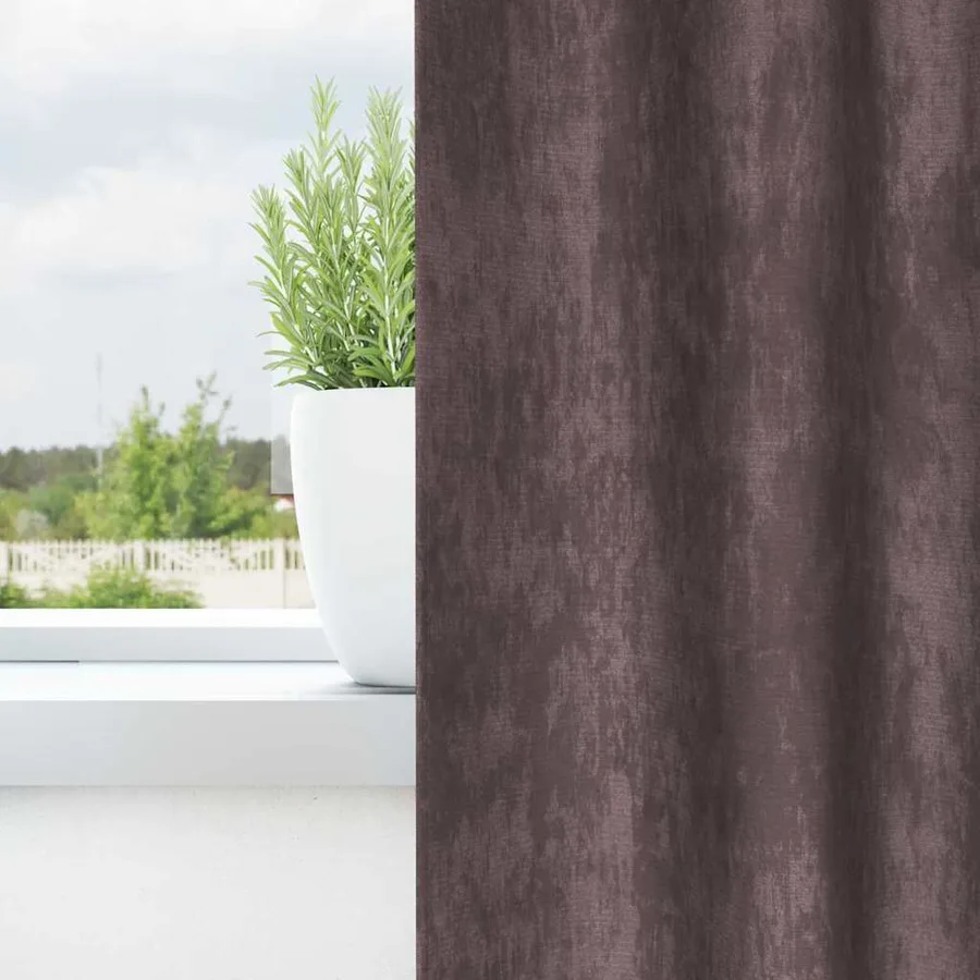Rideaux en velours 2 pcs Marron 175 x 140 cm Velours - 3