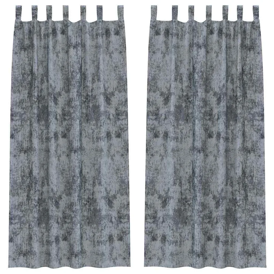 Rideaux en velours 2 pcs Gris Argenté 225 x 140 cm Velours - 2