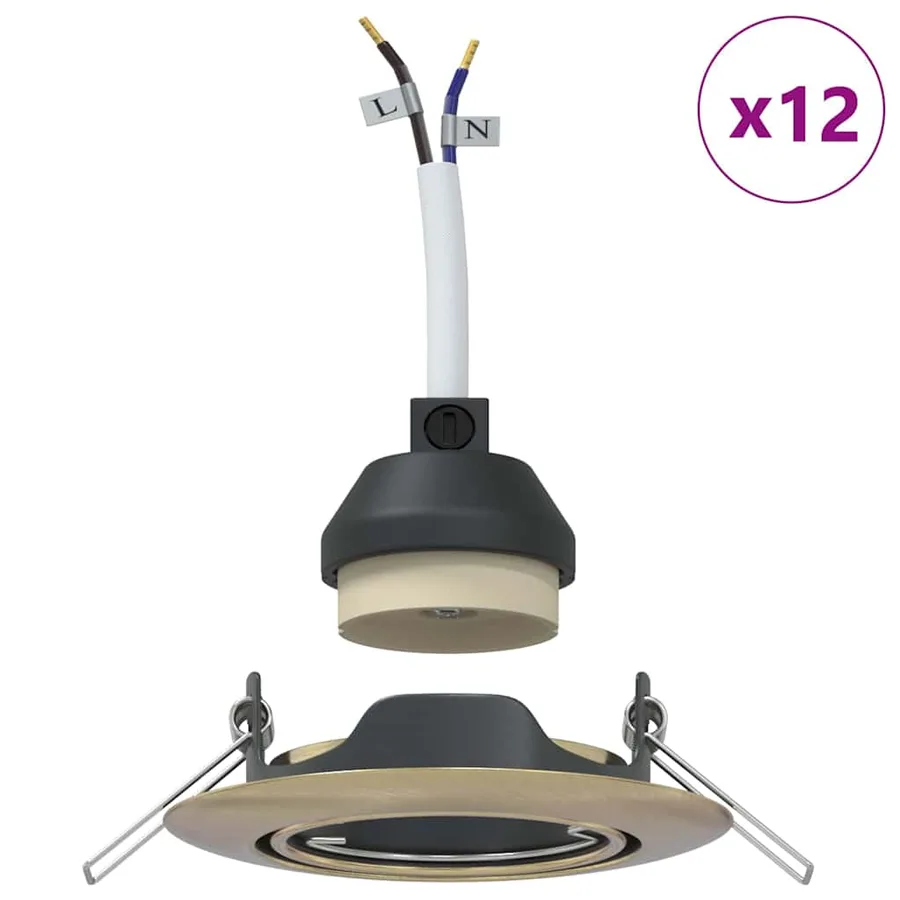 Projecteur 12 pcs Laiton 9 x 9 x 2,5 cm Métal - 4