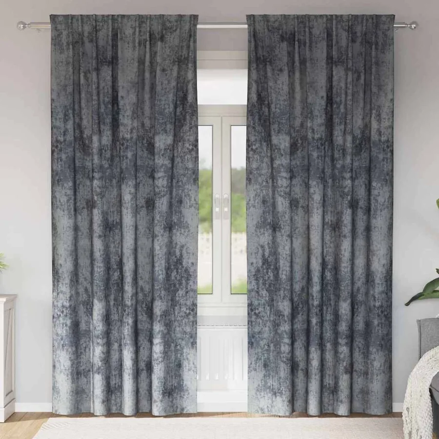 Rideaux en velours 2 pcs Gris Argenté 245 x 140 cm Velours