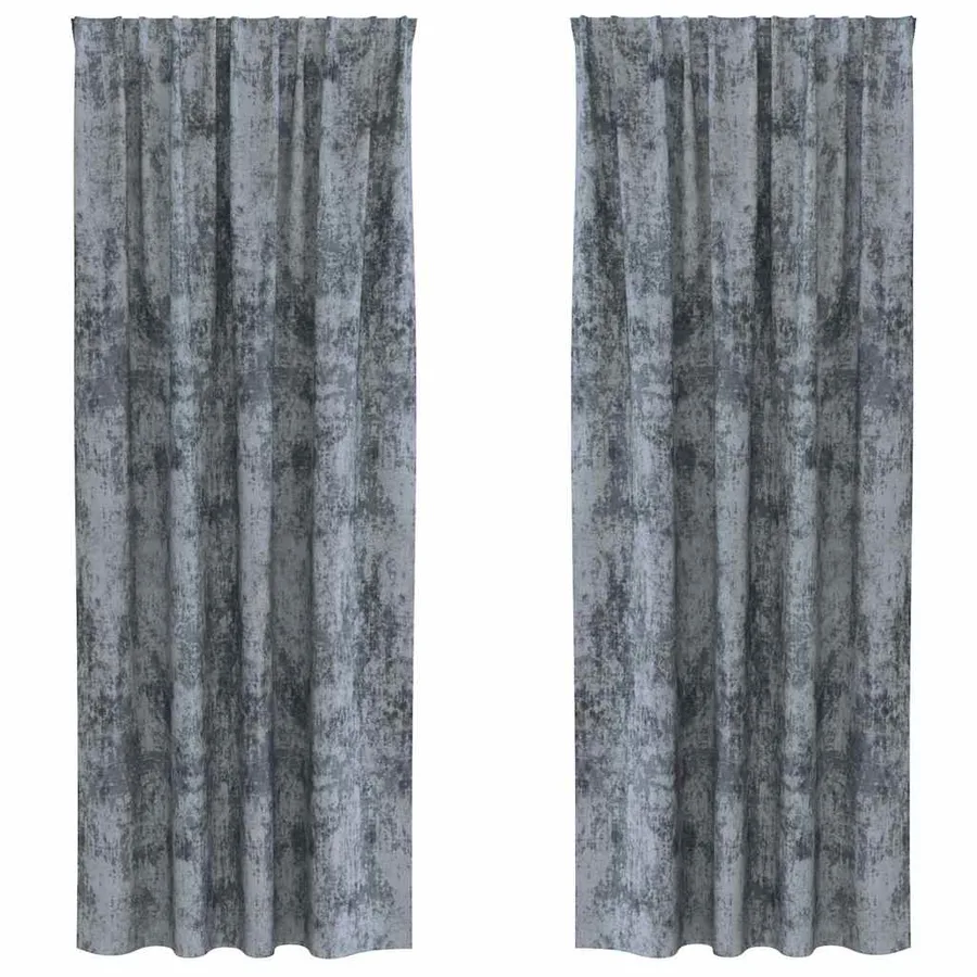 Rideaux en velours 2 pcs Gris Argenté 245 x 140 cm Velours - 2