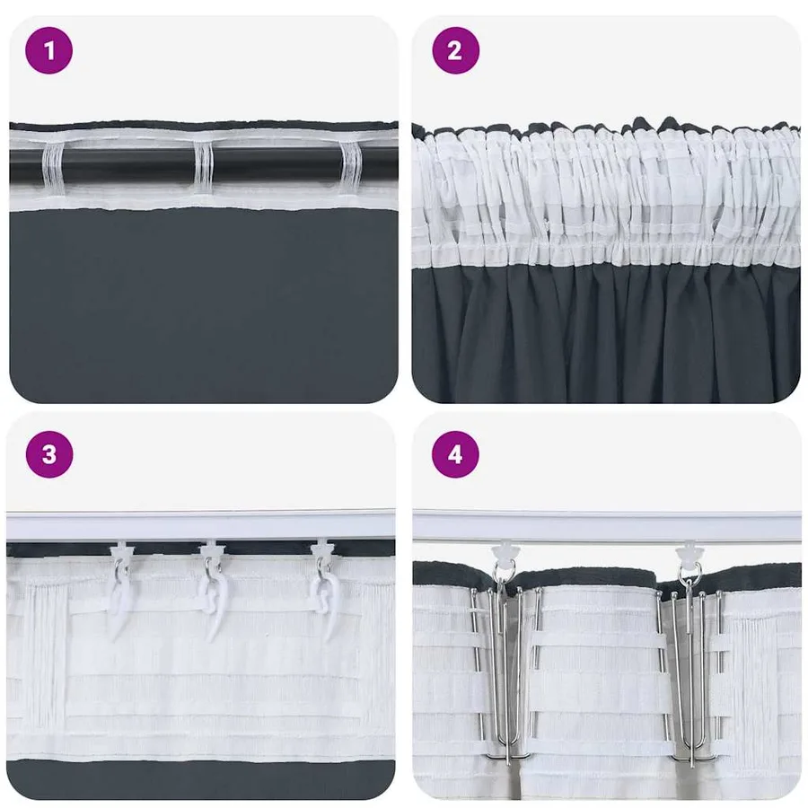 Rideaux en velours 2 pcs Gris Argenté 245 x 140 cm Velours - 7