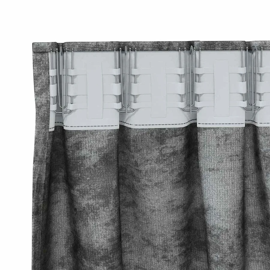 Rideaux en velours 2 pcs Gris 260 x 140 cm Velours - 5