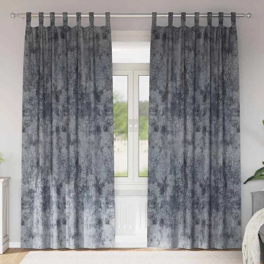 Rideaux en velours 2 pcs Gris Argenté 260 x 140 cm Velours