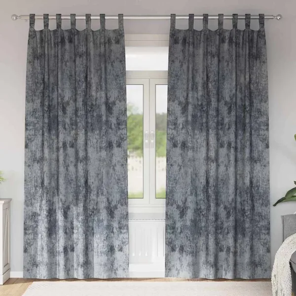 Rideaux en velours 2 pcs Gris Argenté 260 x 140 cm Velours