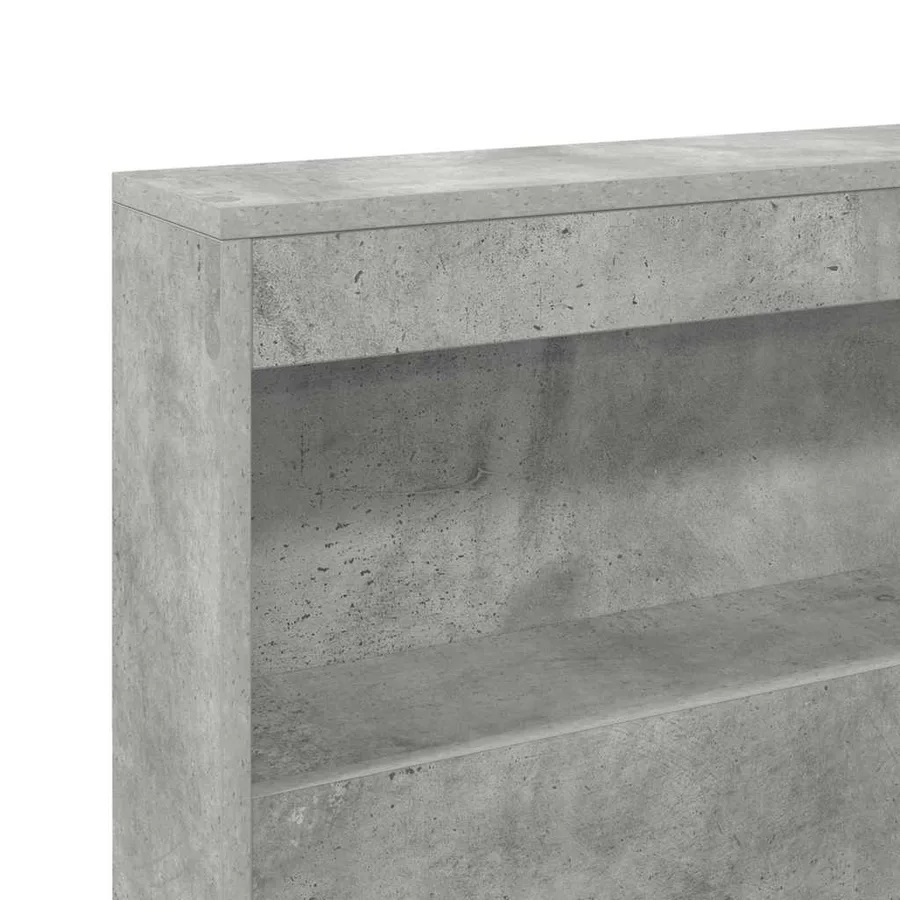 Tête de lit de rangement Gris béton 207,5 x 137,5 x 76,5 cm - 9