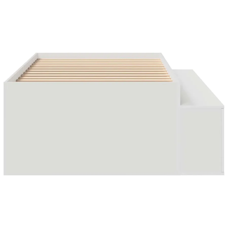 Cadre de lit avec tiroir Blanc 70 x 190 cm Bois d'ingénierie - 6