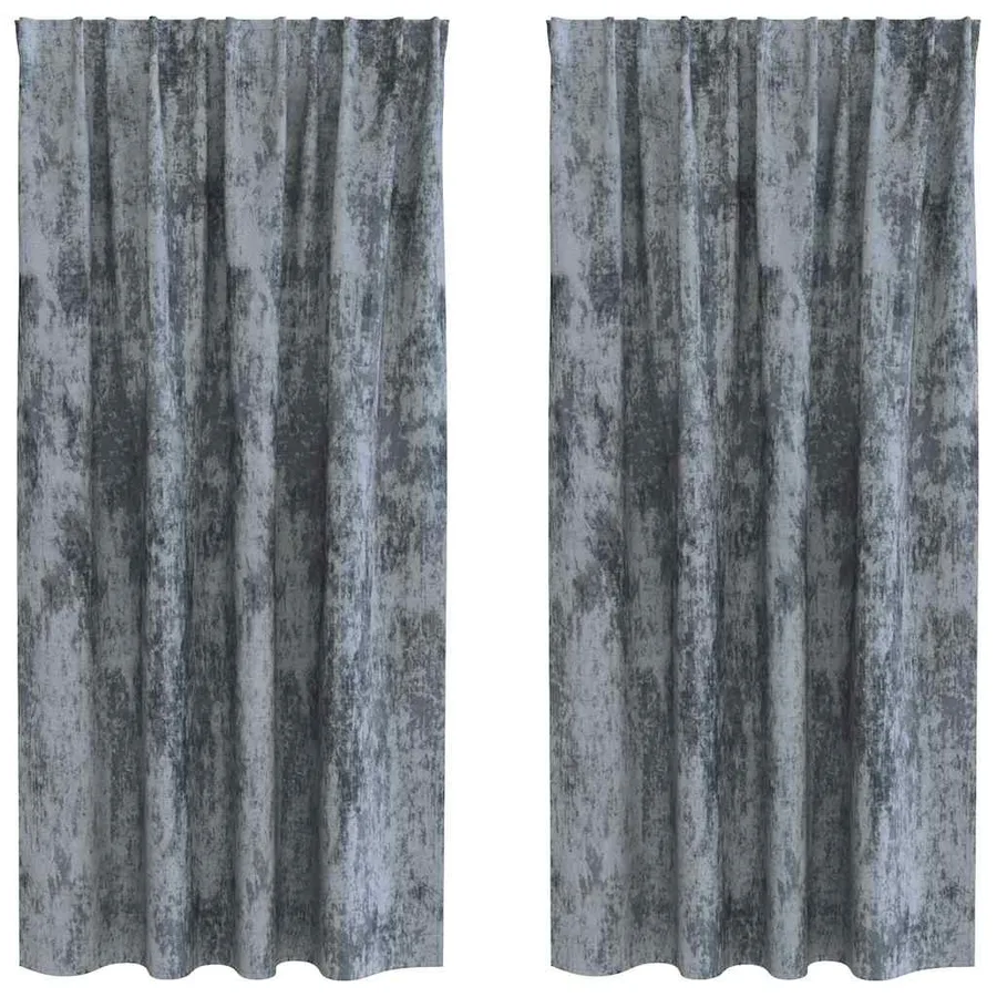 Rideaux en velours 2 pcs Gris Argenté 175 x 140 cm Velours - 2