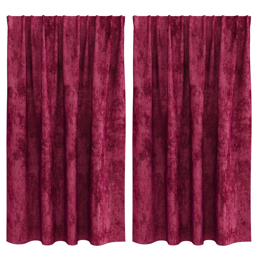 Rideaux en velours 2 pcs Rouge bordeaux 140 x 140 cm Velours - 2