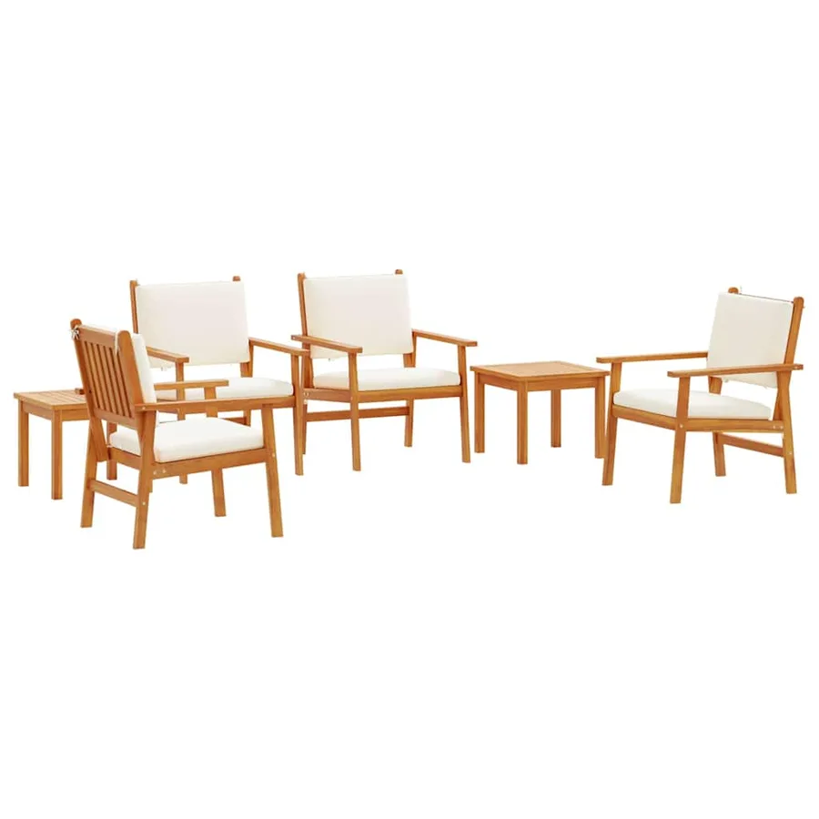Ensemble de canapé de jardin 6 pcs Marron Bois d'Acacia Massif - 2