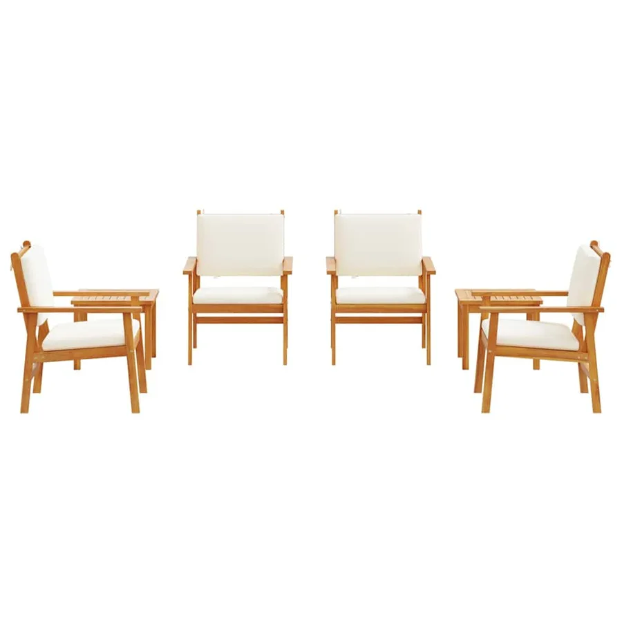 Ensemble de canapé de jardin 6 pcs Marron Bois d'Acacia Massif - 7