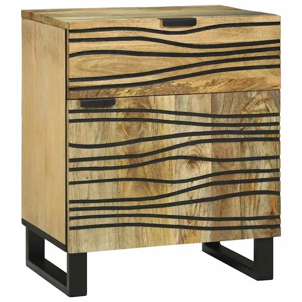 Table de chevet Naturel 50 x 33 x 60 cm Bois d'ingénierie