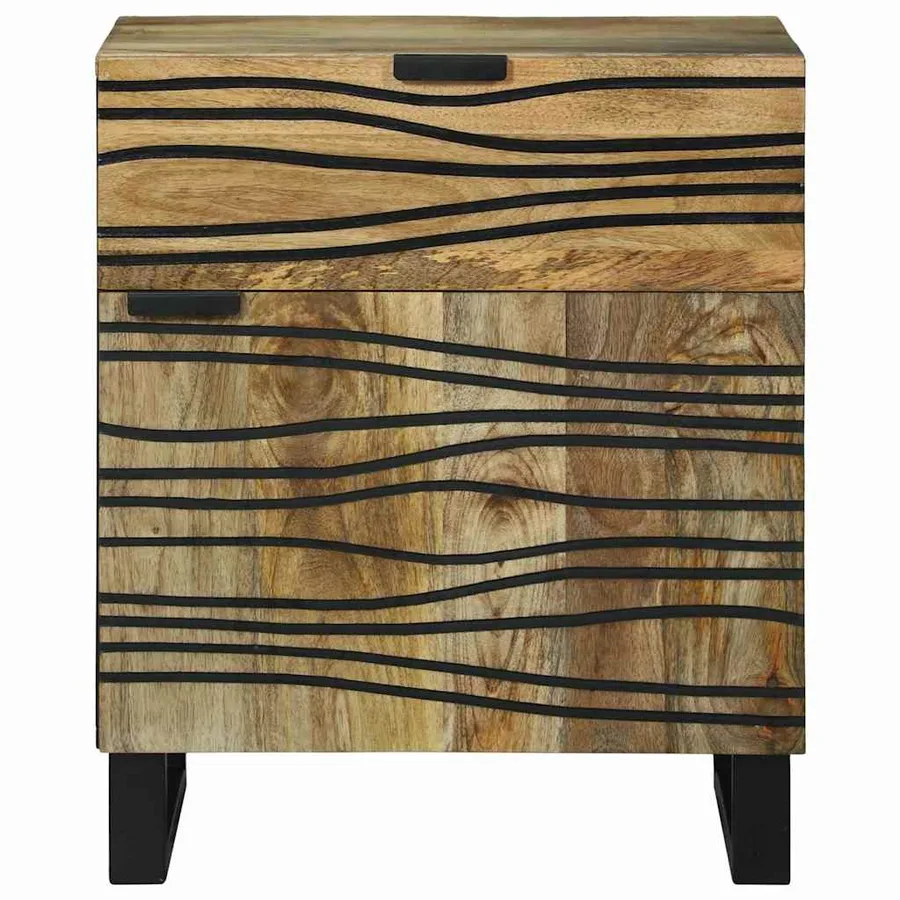 Table de chevet Naturel 50 x 33 x 60 cm Bois d'ingénierie - 3