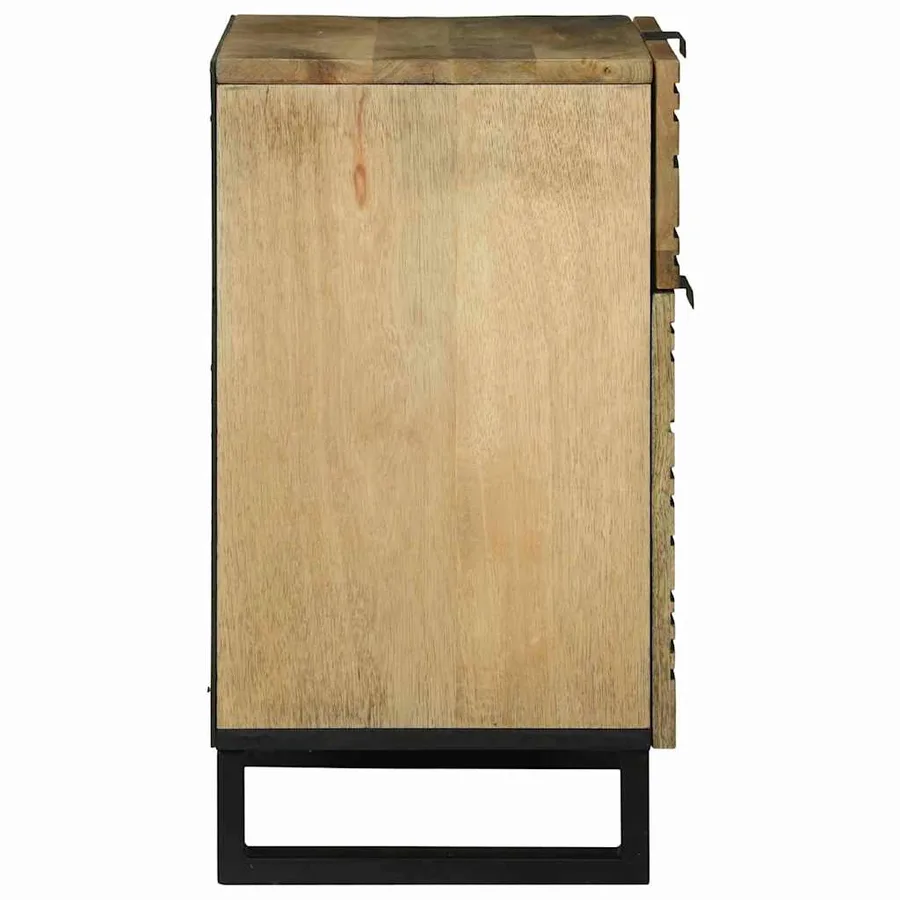 Table de chevet Naturel 50 x 33 x 60 cm Bois d'ingénierie - 4
