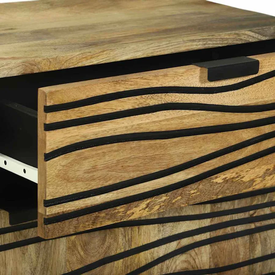 Table de chevet Naturel 50 x 33 x 60 cm Bois d'ingénierie - 7