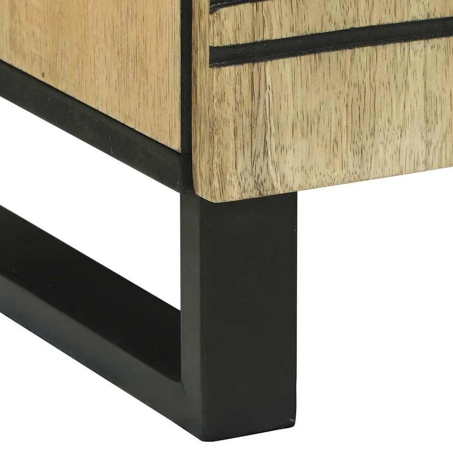 Table de chevet Naturel 50 x 33 x 60 cm Bois d'ingénierie - 8