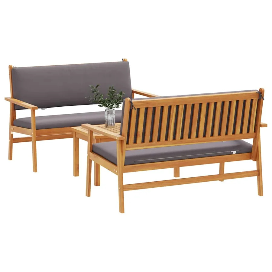 Ensemble de canapé de jardin 3 pcs Marron 120 x 65,5 x 79 cm - 3