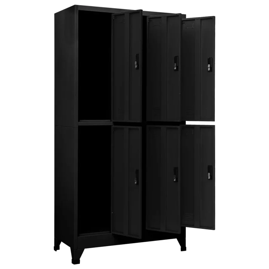 Armoire à casiers Noir 90x45x180 cm Acier - 5