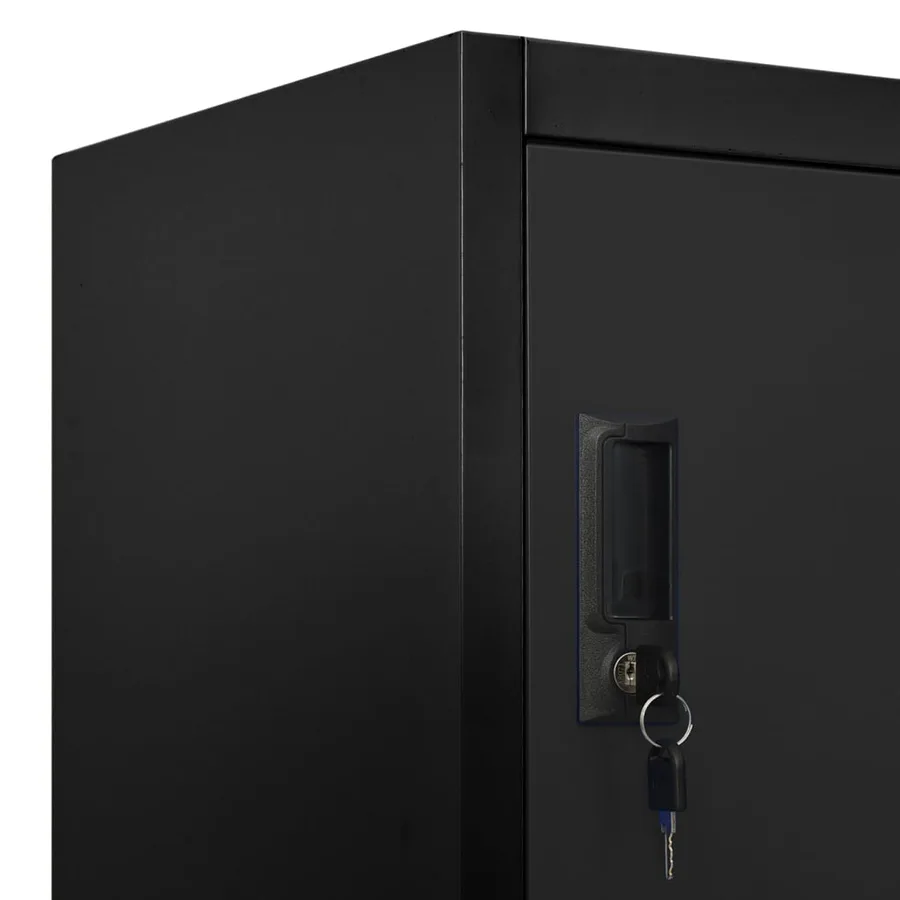 Armoire à casiers Noir 90x45x180 cm Acier - 7