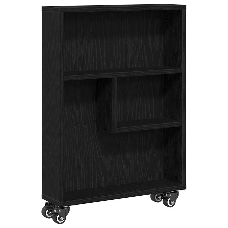 Chariot de Rangement Étroit Chêne noir 48 x 13 x 68 cm - 2