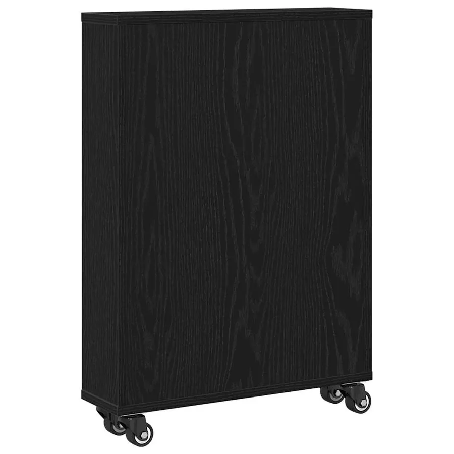 Chariot de Rangement Étroit Chêne noir 48 x 13 x 68 cm - 6