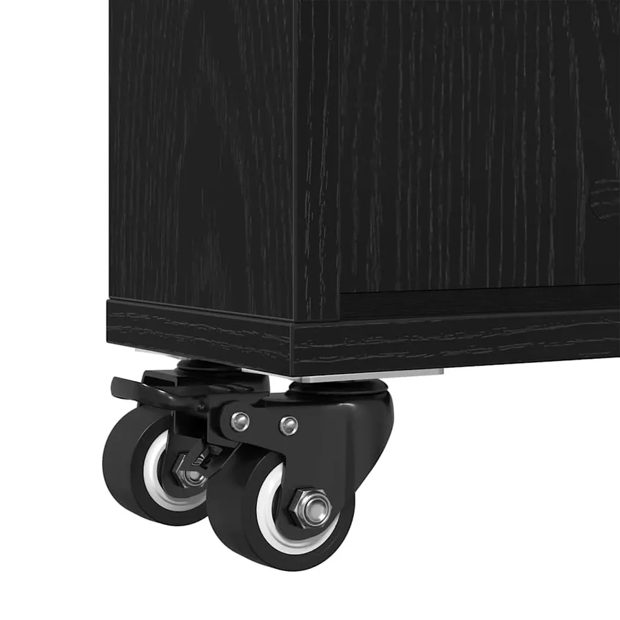 Chariot de Rangement Étroit Chêne noir 48 x 13 x 68 cm - 7